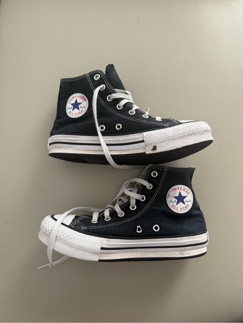 Converse Kids Black and White High Top Sneakers